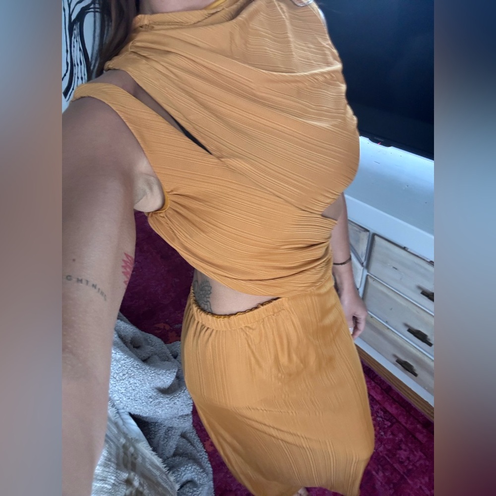 Stylish Mustard Yellow Long Dress